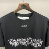 Off White T Shirt Spring/Summer Letter Print Men's Large Size Short Sleeve Owt Casual