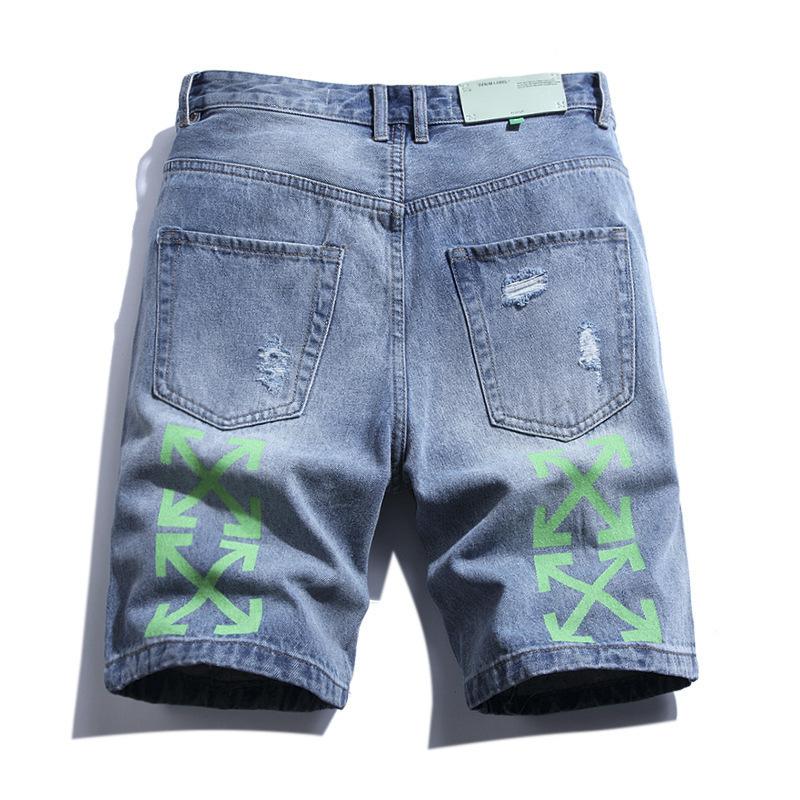 Off White Denim Shorts Student Fashion Plus Size Retro Shorts Owt Sports