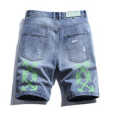 Off White Denim Shorts Student Fashion Plus Size Retro Shorts Owt Sports
