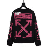 off white Sweatshirt Pink roundCollar Sweatshirt plus Size Men's Clothing Owt Casual Top