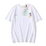 Off White T Shirt Printed Arrow Short Sleeve Men's Striped Mickey Mouse Casual Women Tshirt Owt