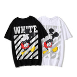 Off White T Shirt Printed Arrow Short Sleeve Men's Striped Mickey Mouse Casual Women Tshirt Owt