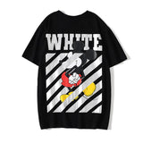 Off White T Shirt Printed Arrow Short Sleeve Men's Striped Mickey Mouse Casual Women Tshirt Owt