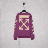 off white Sweatshirt Graffiti Printing Crew Neck Casual Sweater Plus Size Sports Owt Retro
