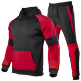 Men′s Athletic Tracksuit Sweat Suits for Men Outfits Men's Fashion plus Size Color Matching Patchwork Sweater Hooded Suits