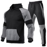 Men′s Athletic Tracksuit Sweat Suits for Men Outfits Men's Fashion plus Size Color Matching Patchwork Sweater Hooded Suits