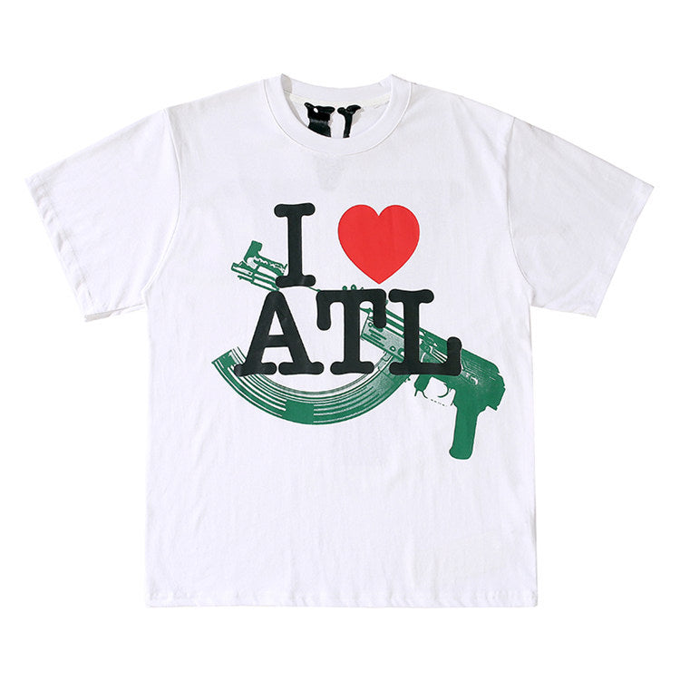 ATL Vlone T Shirt Male and Female Couples Wear Short Sleeve T-shirt