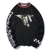 Off White Winter Fleece Sweatshirts Autumn and Winter Mohair Knitted Sweater