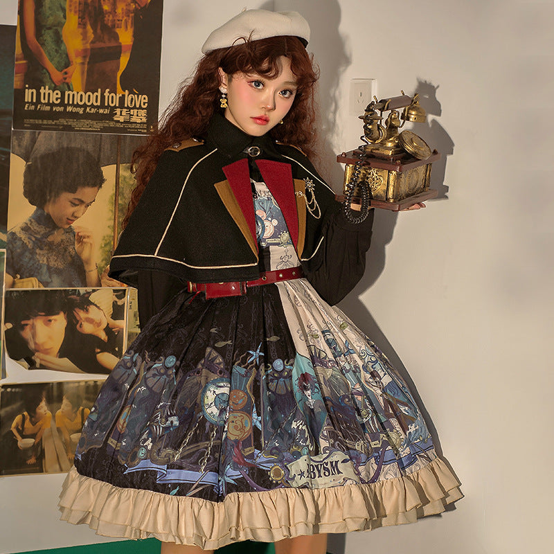 Gothic Lolita Harajuku Style Clothing Lolita Small Skirt JSK Punk Sleeveless Dress for Women Autumn and Winter