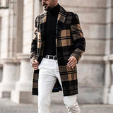 Casual Plaid Men's Woolen Coat