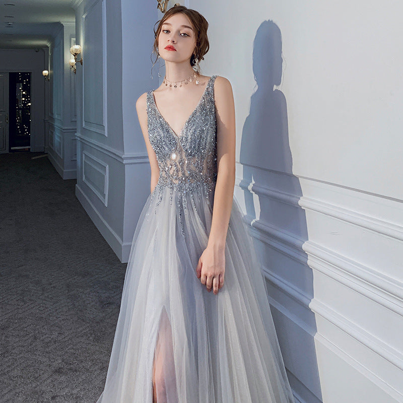 The Great Gatsby Dresses Sexy Backless Sequins Host Evening Dress