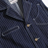 Tuxedo Vests Vintage Stripe Denim Suit Collar Frock Vest Men