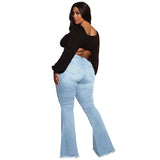 Women Plus Size Jeans High Waist Trousers