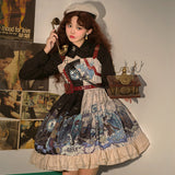 Gothic Lolita Harajuku Style Clothing Lolita Small Skirt JSK Punk Sleeveless Dress for Women Autumn and Winter