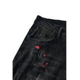 J Shaped Jeans Men's Jeans New Skinny Ripped Leg Opening Zipper
