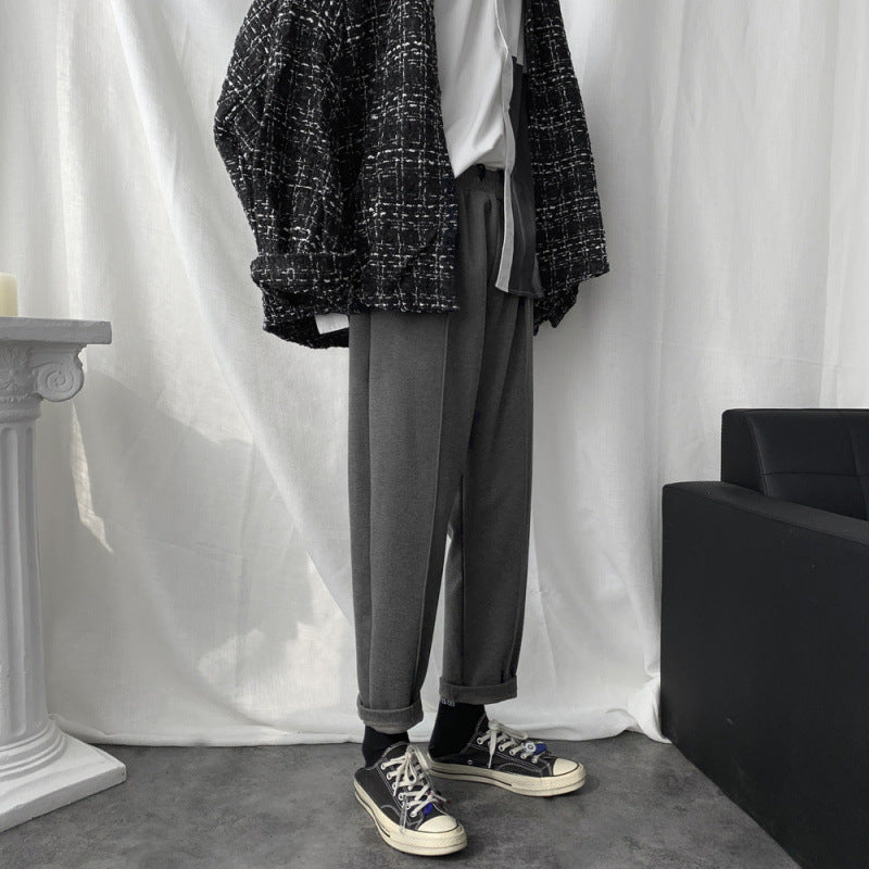 Men Suit Pants Straight-Leg Pants Draping Loose All-Match Casual