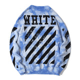 Off White Winter Fleece Sweatshirts Autumn and Winter round Neck Pullover Knitted Sweater