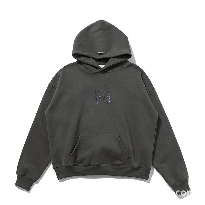 Fog Fear Of God Essentials Hoodie Tops Hoodie Men's Velvet Padded Hooded Sweatshirt Fear Of God