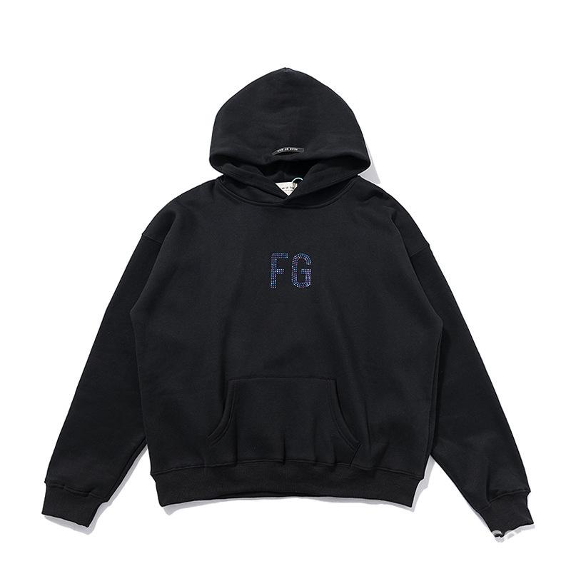 Fog Fear Of God Essentials Hoodie Tops Hoodie Men's Velvet Padded Hooded Sweatshirt Fear Of God