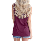 Boy Mama T Shirts Women's Vest Mama Bear Letter Print Crew Neck Casual Sleeveless T-shirt