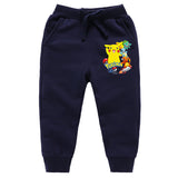 Children Pokemon Pikachu Pants Ankle-Tied Trousers Boys and Girls Cotton Casual Sports Loose