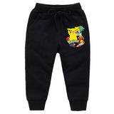 Children Pokemon Pikachu Pants Ankle-Tied Trousers Boys and Girls Cotton Casual Sports Loose