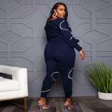 Women Plus Size Co-Ords Pearl Loose Knit Fashion Casual Two-Piece Suit