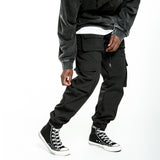 Multi-Pocket Cargo Pants Men's plus Size Retro Sports High Street Elastic Waist Men's Clothing Ankle Banded Pants Street Trendy Trousers Men Pants