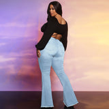 Women Plus Size Jeans High Waist Trousers