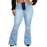Women Plus Size Jeans High Waist Trousers