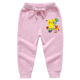 Children Pokemon Pikachu Pants Ankle-Tied Trousers Boys and Girls Cotton Casual Sports Loose