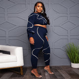 Women Plus Size Co-Ords Pearl Loose Knit Fashion Casual Two-Piece Suit