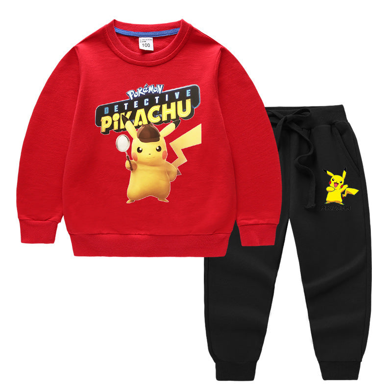 Children Pokemon Pikachu Hoodie & Pant Set Sweatshirt Set Pure Cotton Trendy