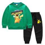 Children Pokemon Pikachu Hoodie & Pant Set Sweatshirt Set Pure Cotton Trendy