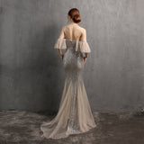 Sequin Evening Dress Tassel Sequin Fishtail Evening Party Dress for Women