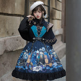 Gothic Lolita Harajuku Style Clothing Lolita Autumn and Winter Small Skirt JSK Japanese-Style Retro Dress Cape and Shawl