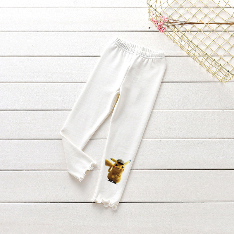 Children Pokemon Pikachu Pants Spring and Autumn Trousers Girls' Pants Sports