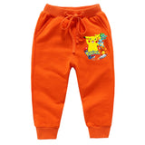 Children Pokemon Pikachu Pants Ankle-Tied Trousers Boys and Girls Cotton Casual Sports Loose