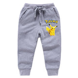 Children Pokemon Pikachu Pants Ankle-Tied Trousers Pikachu Casual Sports Loose