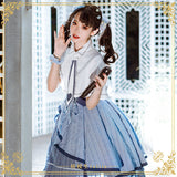 Gothic Lolita Harajuku Style Clothing Lolita Small Skirt JSK Solid Color Lolita FS College Style JK Uniform Full Set