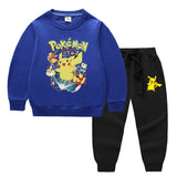 Children Pokemon Pikachu Hoodie & Pant Set Two-Piece Baby Cotton Sweater Set