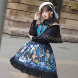 Gothic Lolita Harajuku Style Clothing Lolita Autumn and Winter Small Skirt JSK Japanese-Style Retro Dress Cape and Shawl