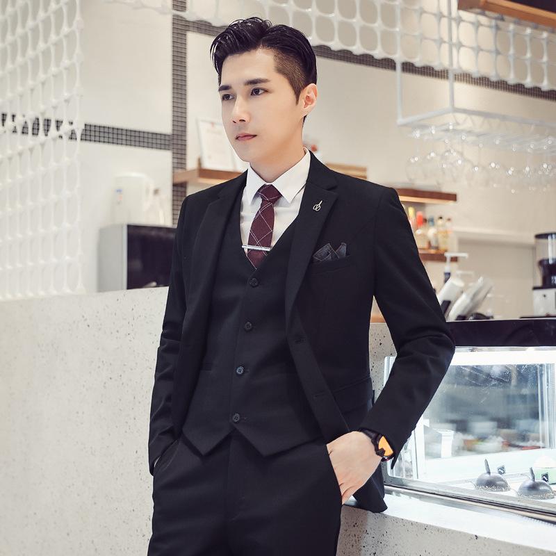 Casual Groom Attire Tuxedo Suits for Men Business Suit Men's Three-Piece Casual Business Blazer
