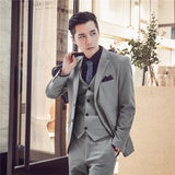 Casual Groom Attire Tuxedo Suits for Men Business Suit Men's Three-Piece Casual Business Blazer