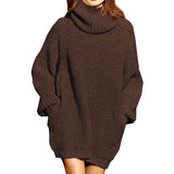 Sweater Dress Outfit With Tights 2 Pieces Set Fall Winter Fashion Long Sleeve Turtleneck Sweater Women Midi Knitted Dress