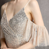 Sequin Evening Dress Tassel Sequin Fishtail Evening Party Dress for Women