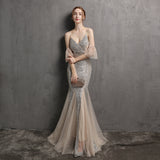 Sequin Evening Dress Tassel Sequin Fishtail Evening Party Dress for Women