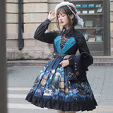 Gothic Lolita Harajuku Style Clothing Lolita Autumn and Winter Small Skirt JSK Japanese-Style Retro Dress Cape and Shawl