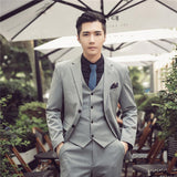 Casual Groom Attire Tuxedo Suits for Men Business Suit Men's Three-Piece Casual Business Blazer