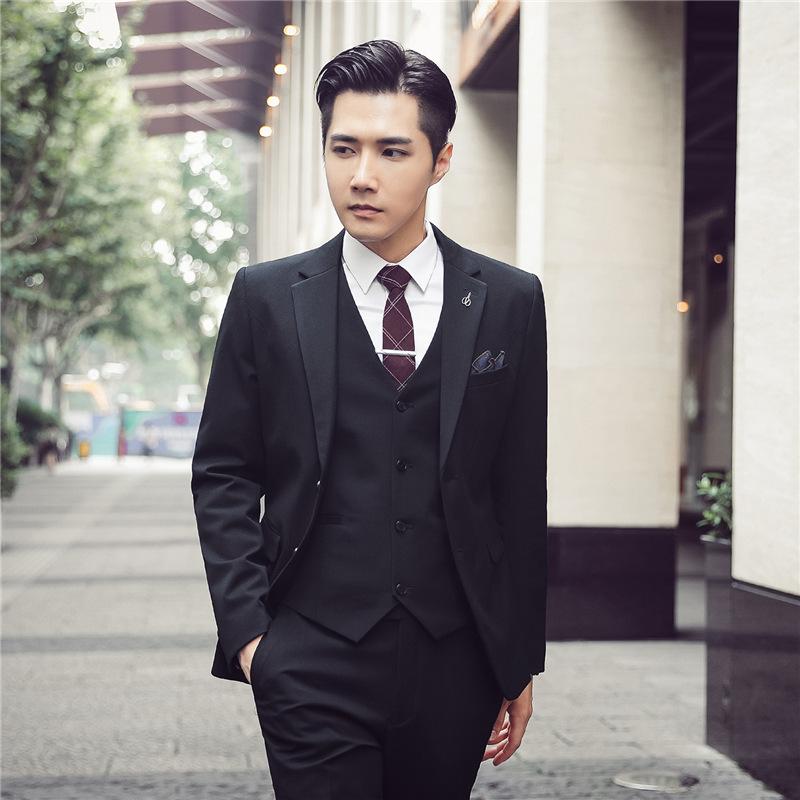 Casual Groom Attire Tuxedo Suits for Men Business Suit Men's Three-Piece Casual Business Blazer